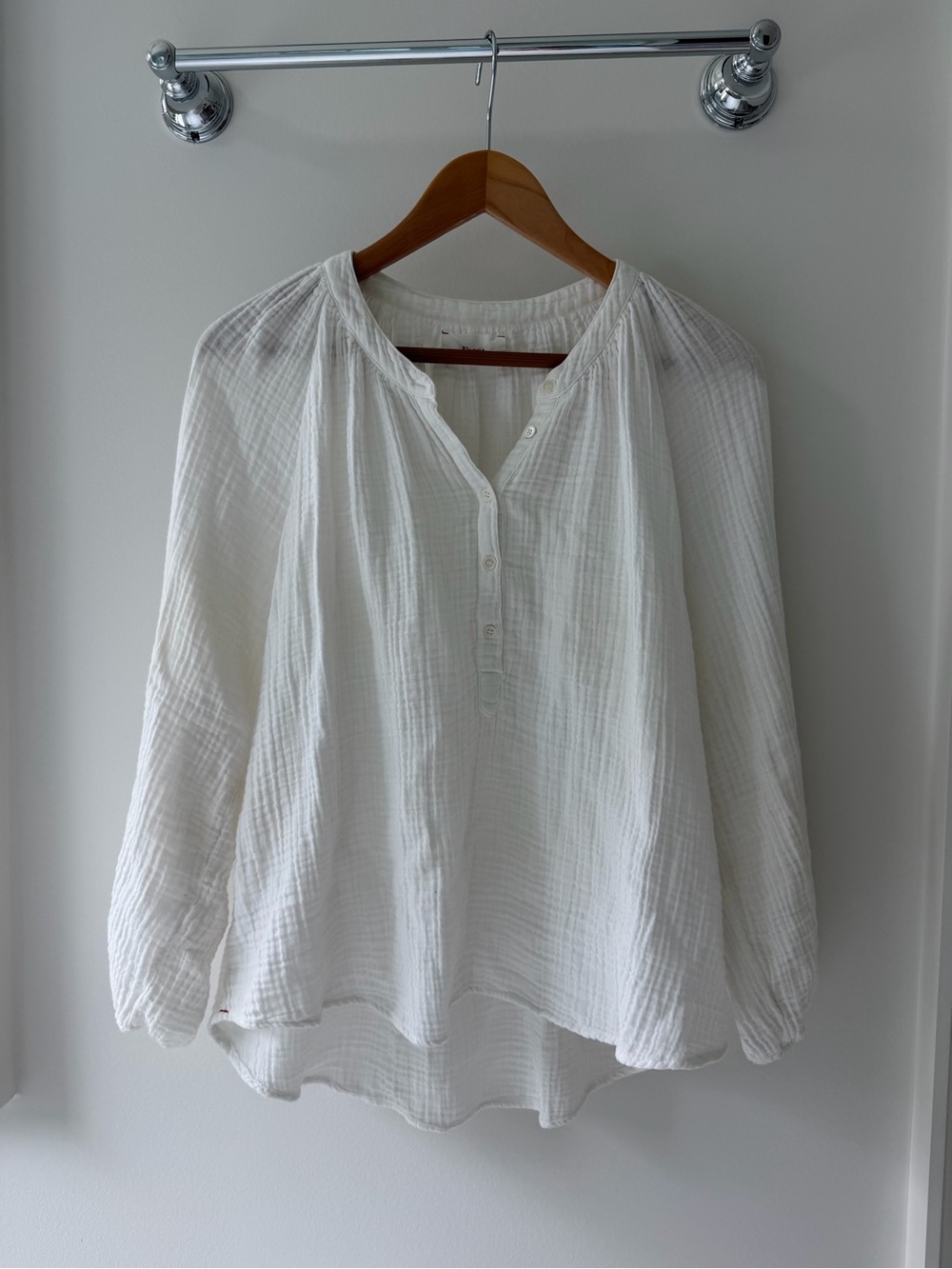 Xirena White Cotton Gauze Popover Blouse Size S Coastal Boho
